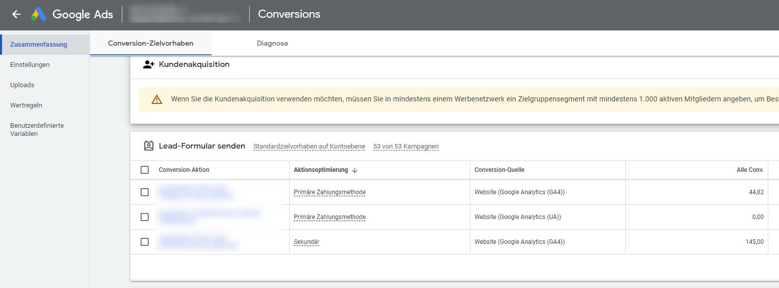Google Ads funktioniert nicht: Conversion Tracking