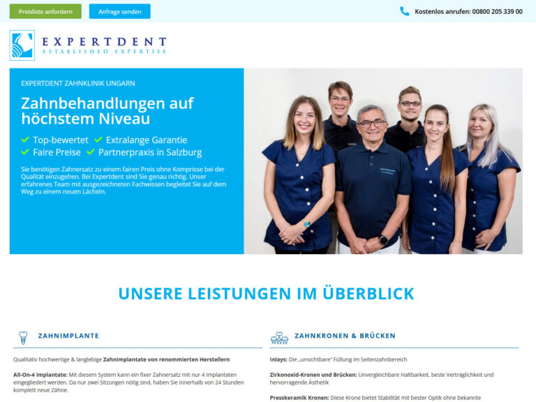 Landingpages kommunizieren ablenkungsfrei alle wichtigen Informationen rund um die Zahnklinik an die jeweiligen Zielgruppen