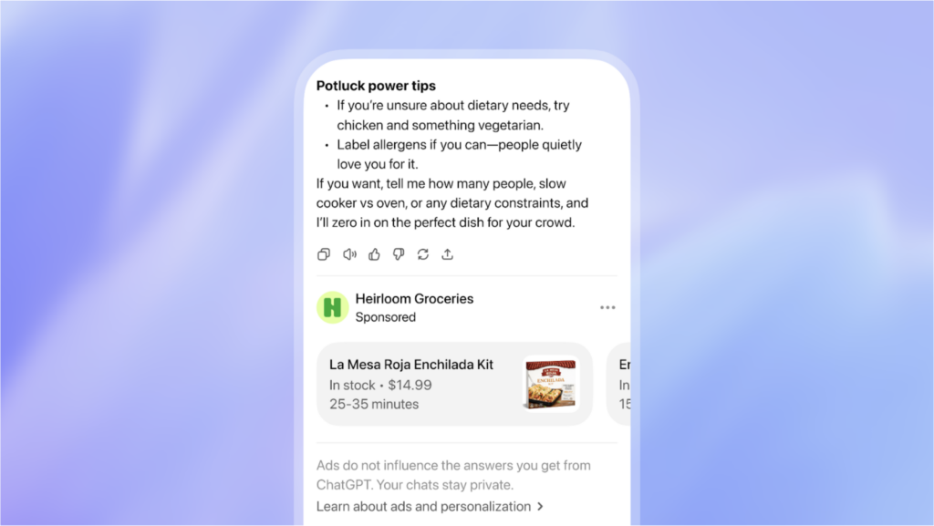 ChatGPT Ad (Quelle: OpenAI)